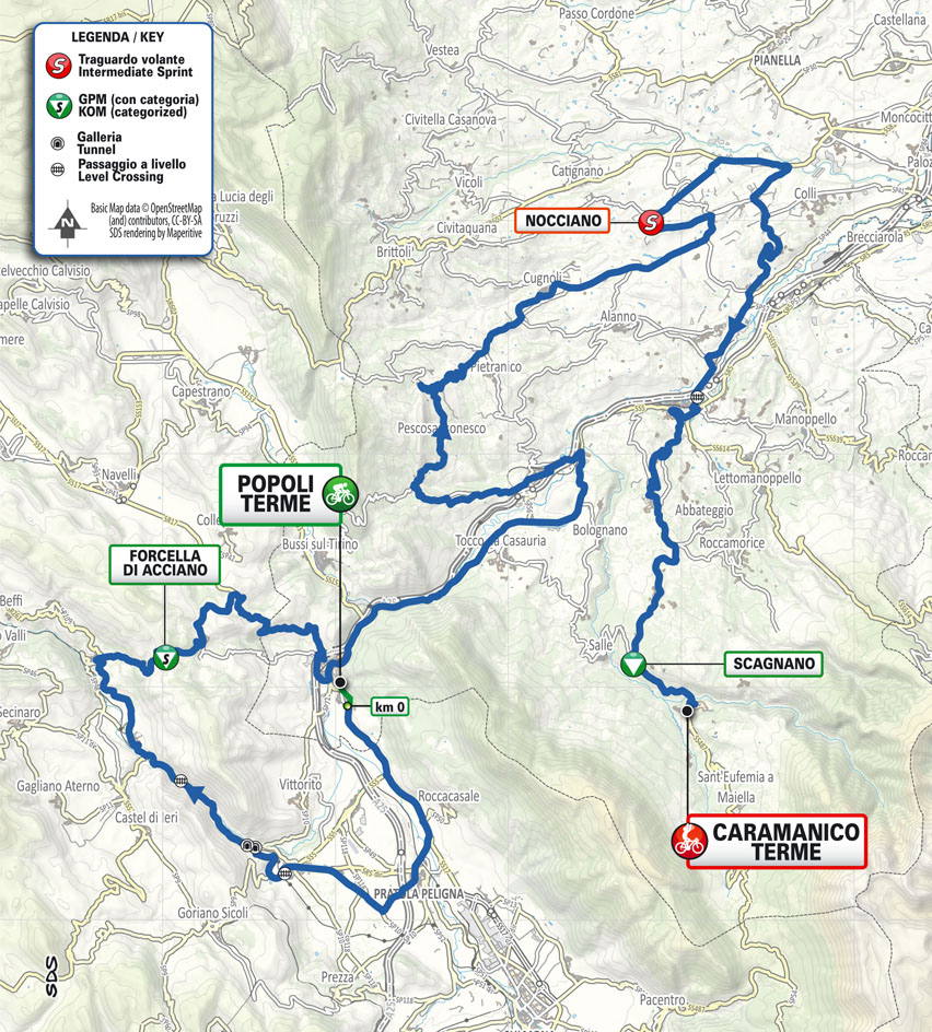 Planimetria/Map tappa 2 Il Giro d'Abruzzo 2026