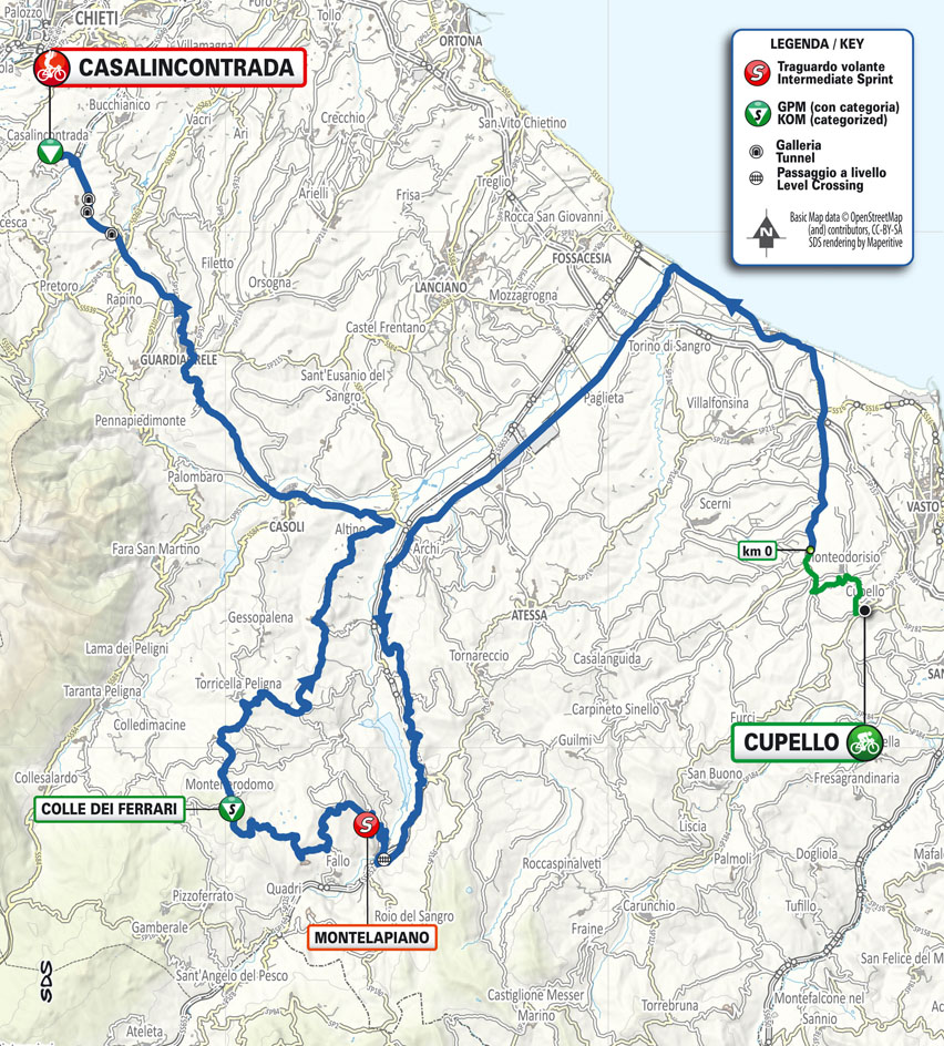 Planimetria/Map tappa 1 Il Giro d'Abruzzo 2026